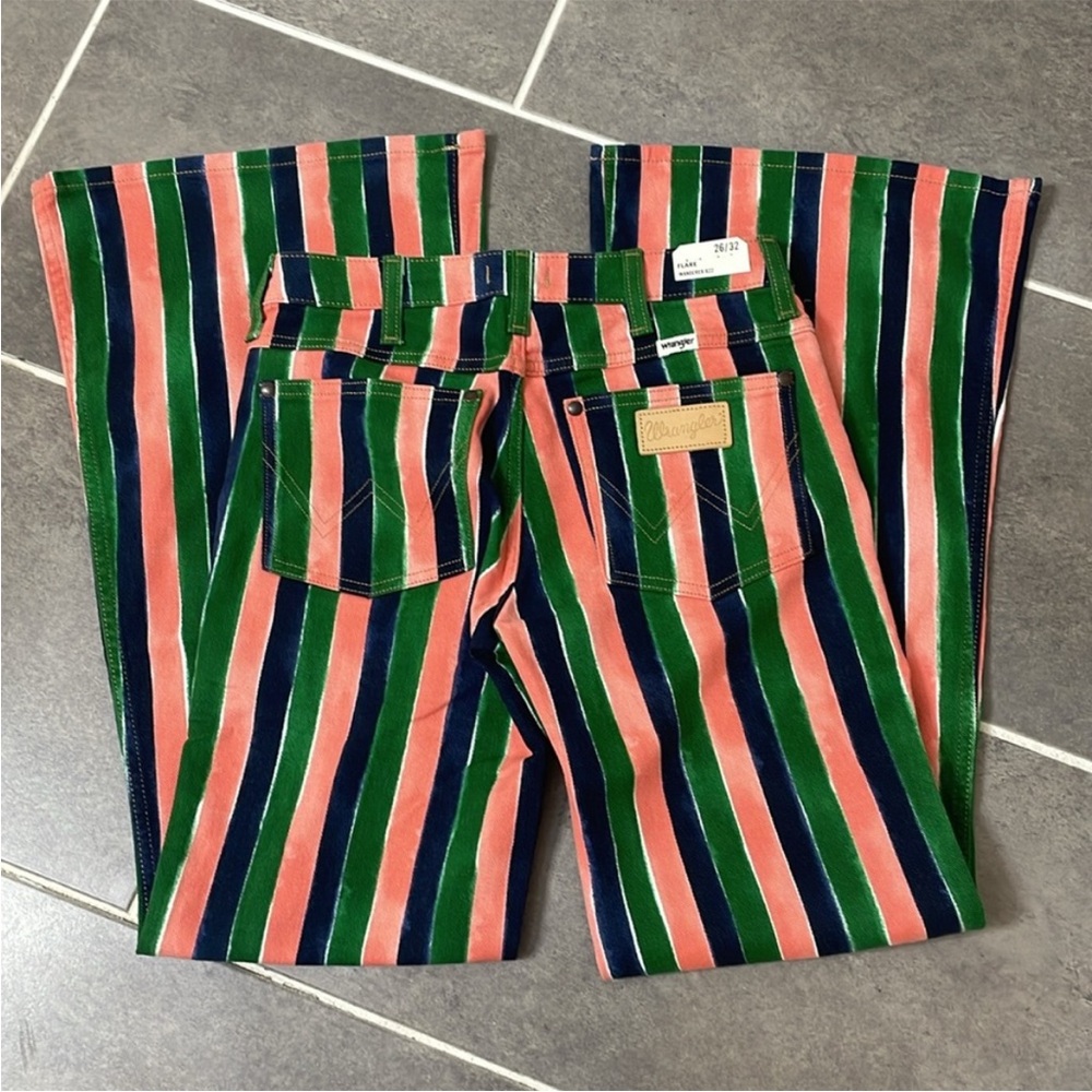 Wrangler Stripe Wanderer 622 Mid-Rise Flare Jeans Size 26X32 - Picture 13 of 13